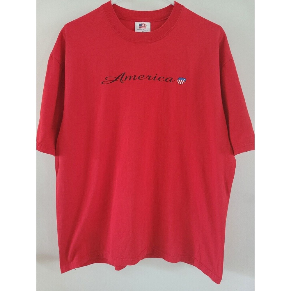 Tee Jays Made IN America Red Tshirt Men's Size Large Red